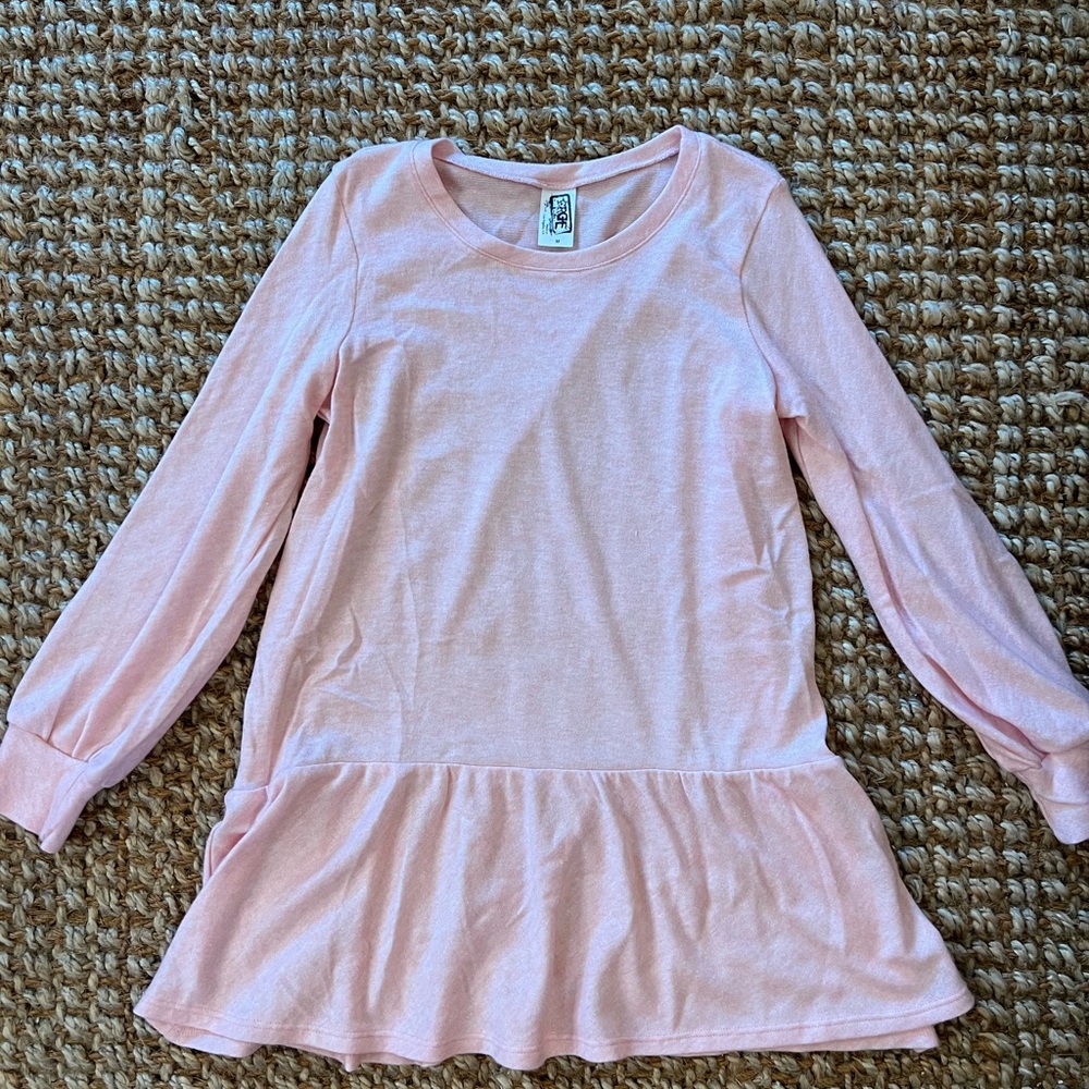 Erge Girls Pink Long Sleeve Dress Size Medium (10-12) NWOT